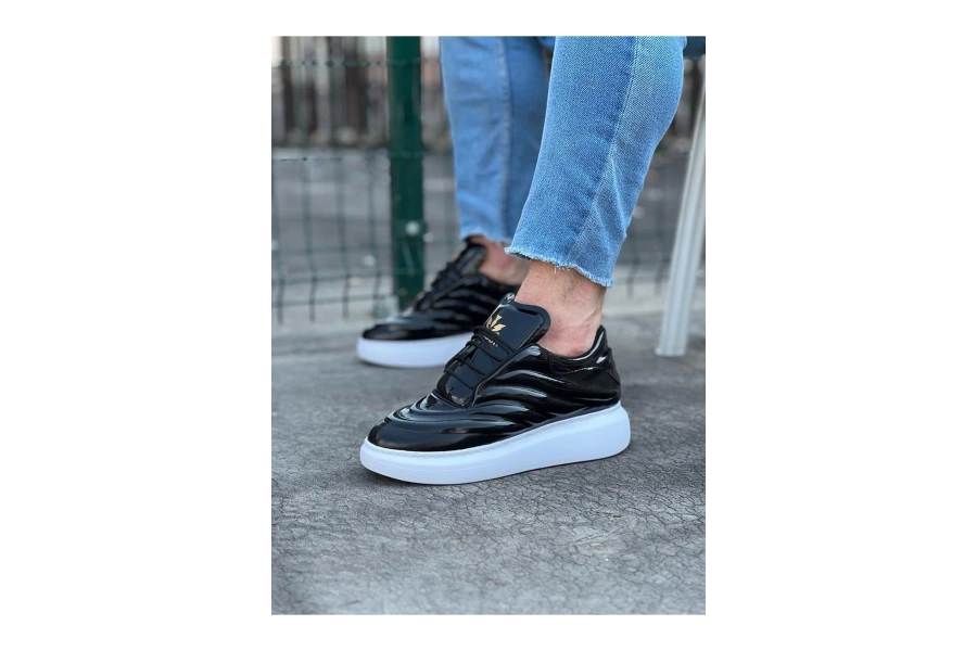 Shoecide Wg094 Siyah Rugan Erkek Casual Ayakkabı