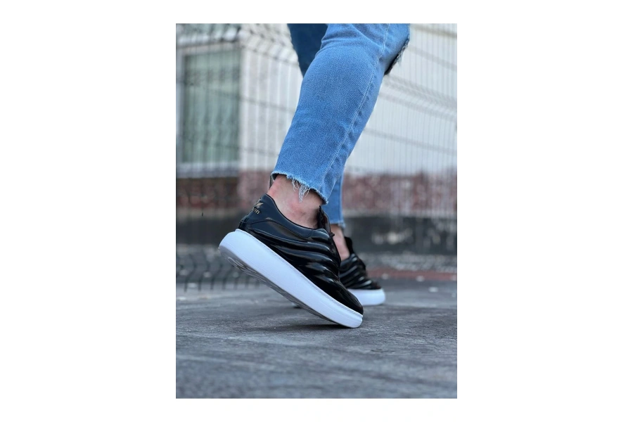 Shoecide Wg094 Siyah Rugan Erkek Casual Ayakkabı