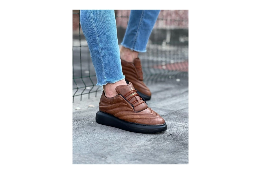 Shoecide Wg094 Taba Siyah Erkek Casual Ayakkabı