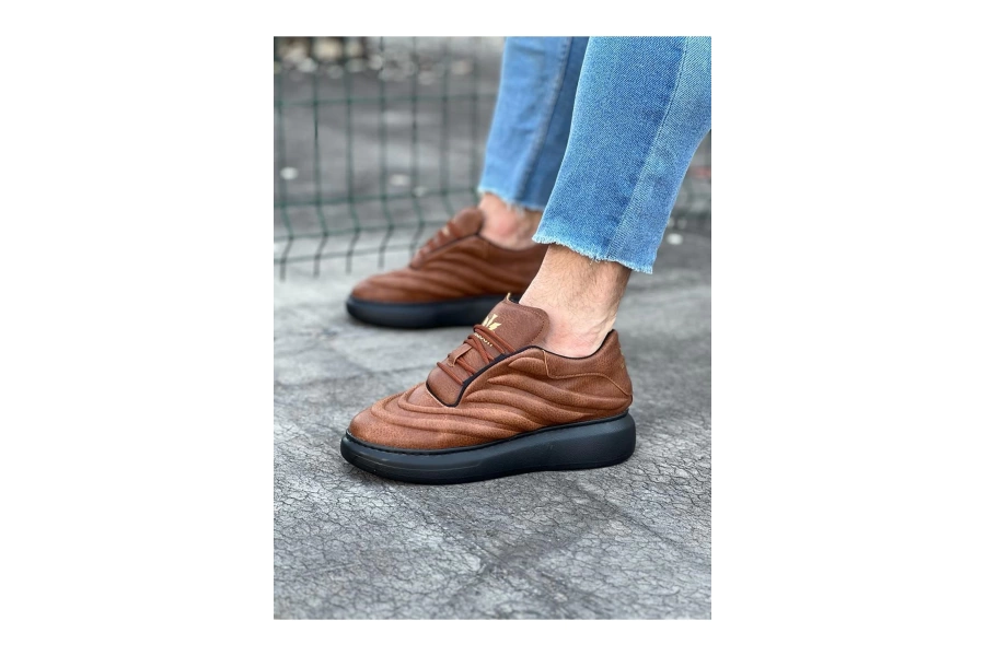 Shoecide Wg094 Taba Siyah Erkek Casual Ayakkabı