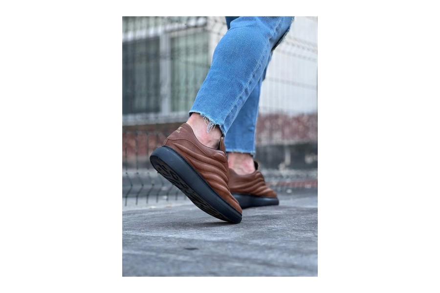 Shoecide Wg094 Taba Siyah Erkek Casual Ayakkabı