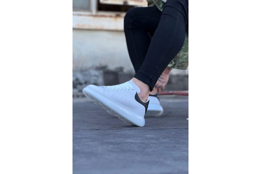 Shoecide Wg095 Beyaz Siyah Erkek Casual Ayakkabı