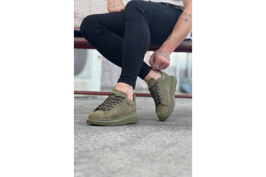 Shoecide Wg096 Haki Süet Günlük Erkek Casual Ayakkabı