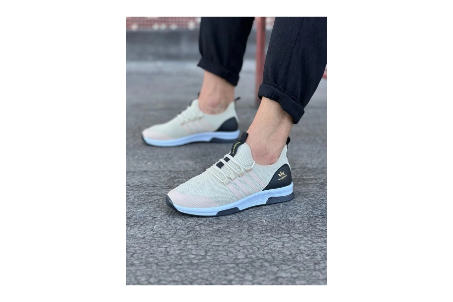 Shoecide Wg103 Bej Triko Erkek Spor Ayakkabı