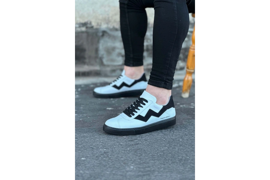 Shoecide Wg160 Beyaz Siyah Erkek Casual Ayakkabı