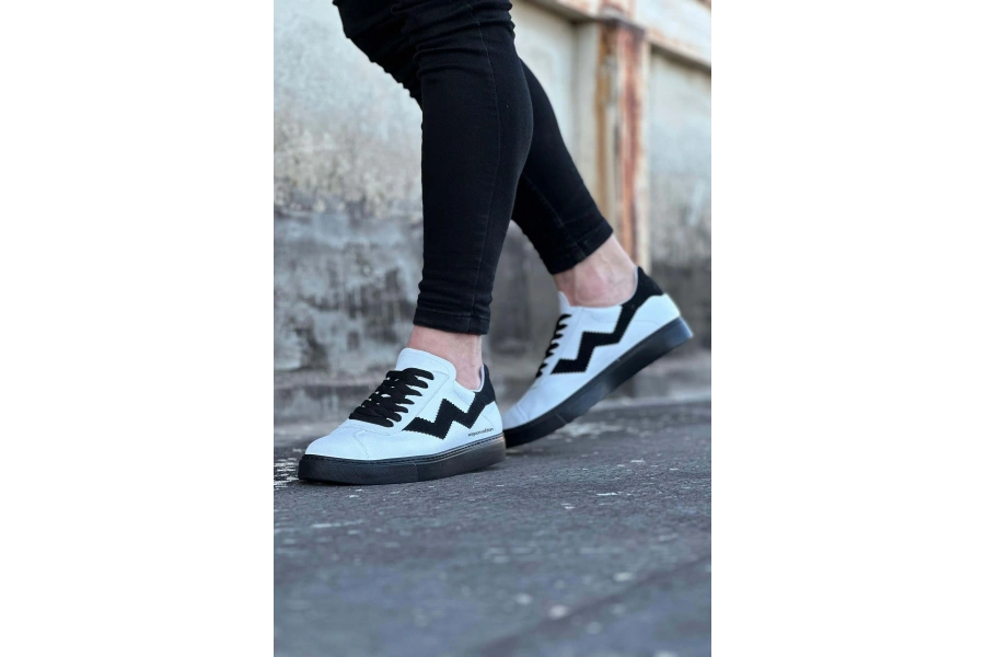 Shoecide Wg160 Beyaz Siyah Erkek Casual Ayakkabı