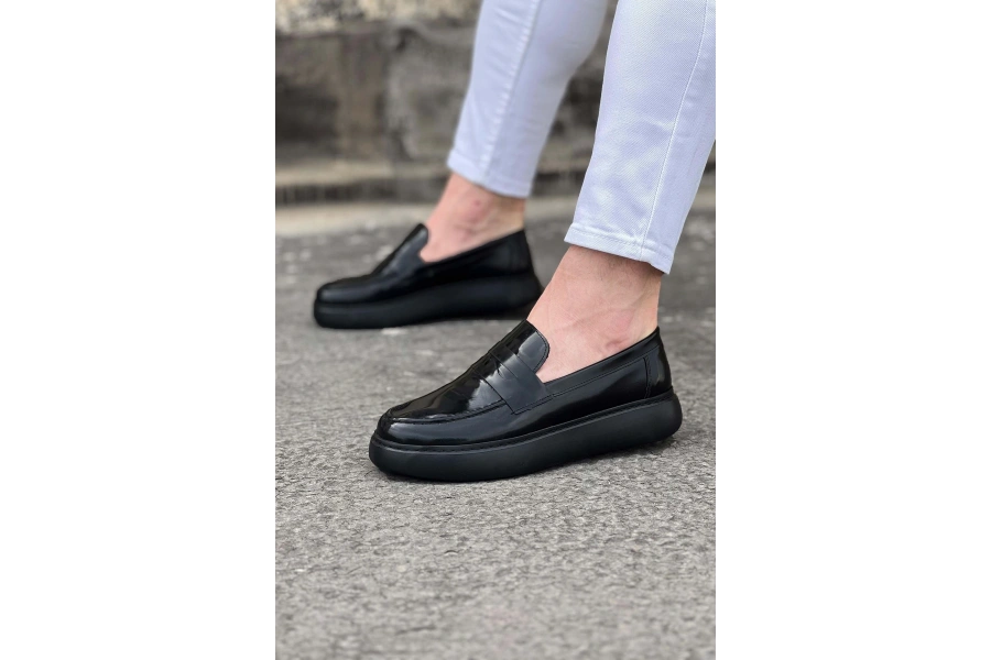 Shoecide Wg161 Kömür Rugan Erkek Casual Ayakkabı