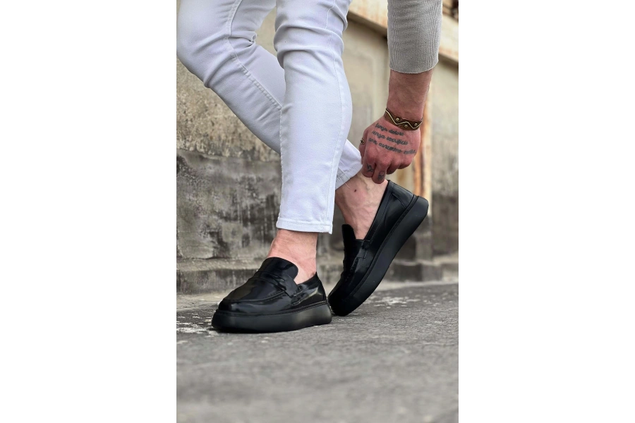 Shoecide Wg161 Kömür Rugan Erkek Casual Ayakkabı