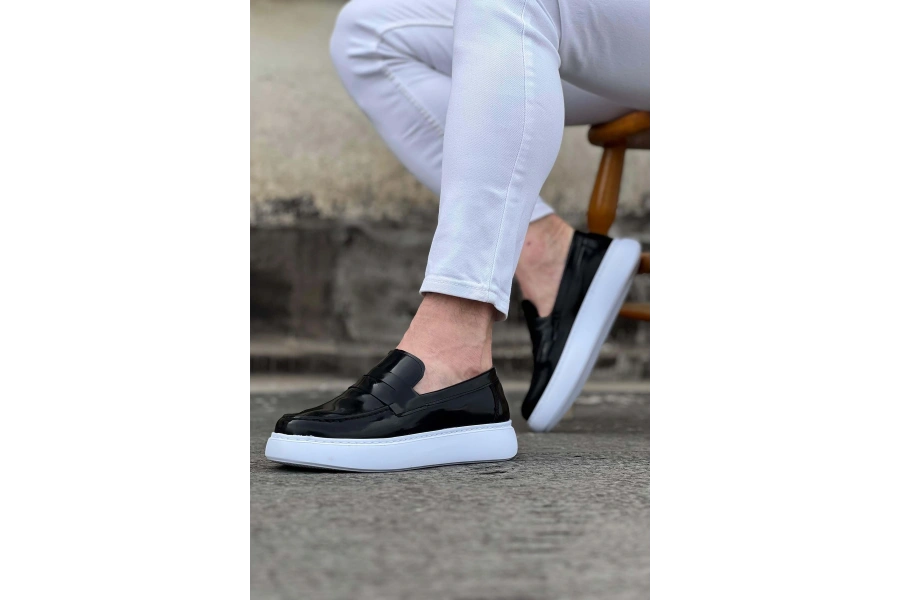 Shoecide Wg161 Siyah Rugan Erkek Casual Ayakkabı