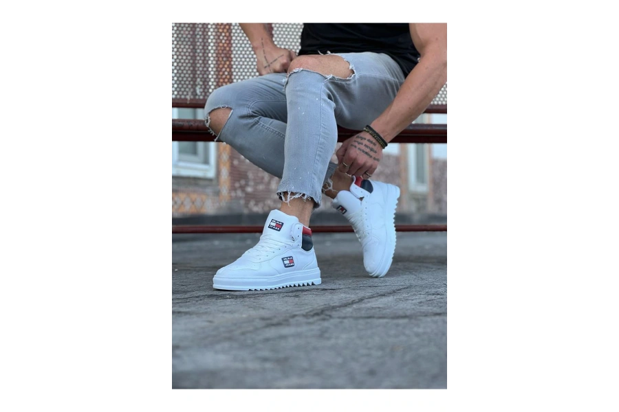 Shoecide Wg220 Beyaz Erkek Yarım Bilek Bot