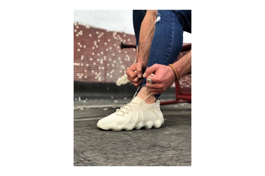 Shoecide Wg300 Bej Triko Sargı Taban Casual Erkek Ayakkabı