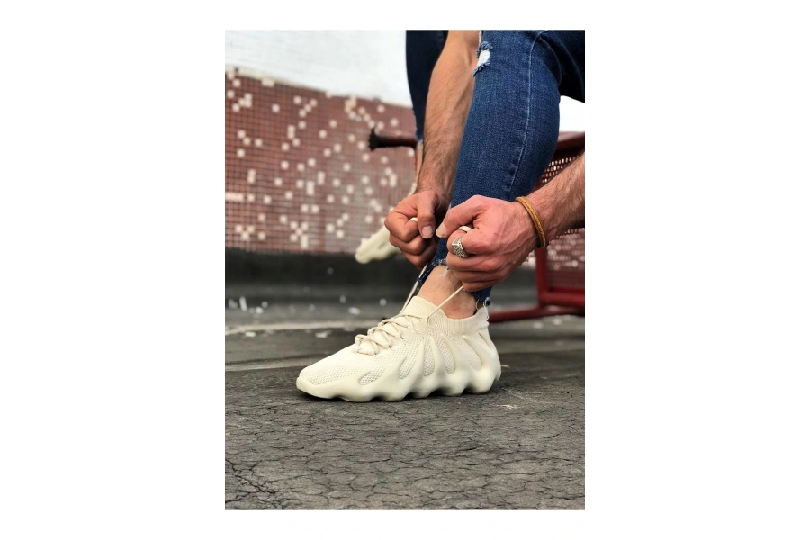Shoecide Wg300 Bej Triko Sargı Taban Casual Erkek Ayakkabı