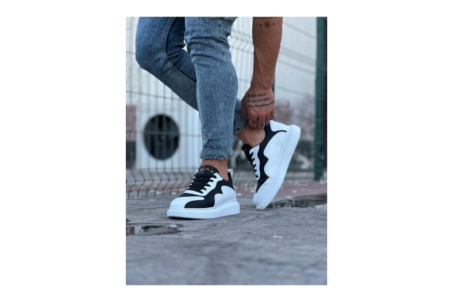 Shoecide Wg301 Beyaz Siyah Erkek Casual Ayakkabı
