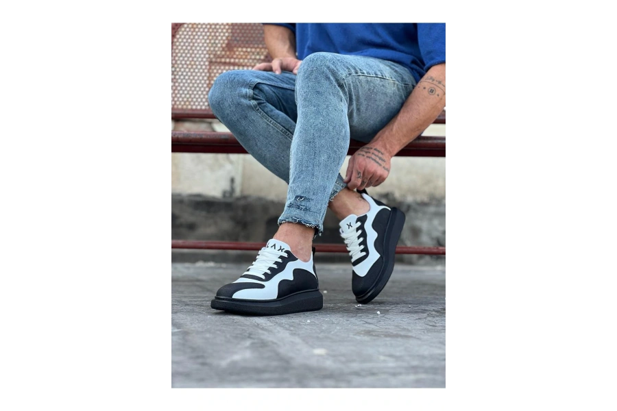 Shoecide Wg301 Kömür Beyaz Erkek Casual Ayakkabı