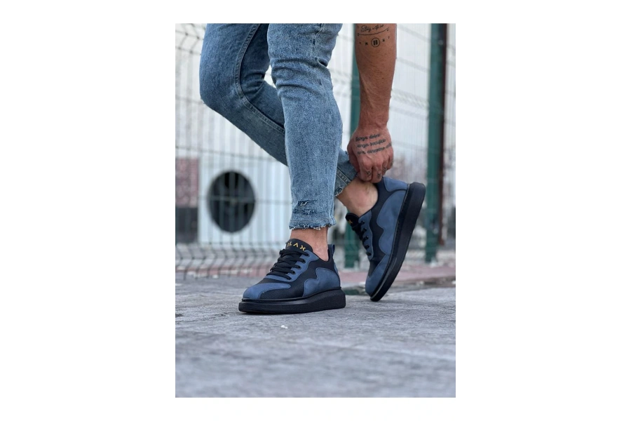 Shoecide Wg301 Kömür Mavi Erkek Casual Ayakkabı