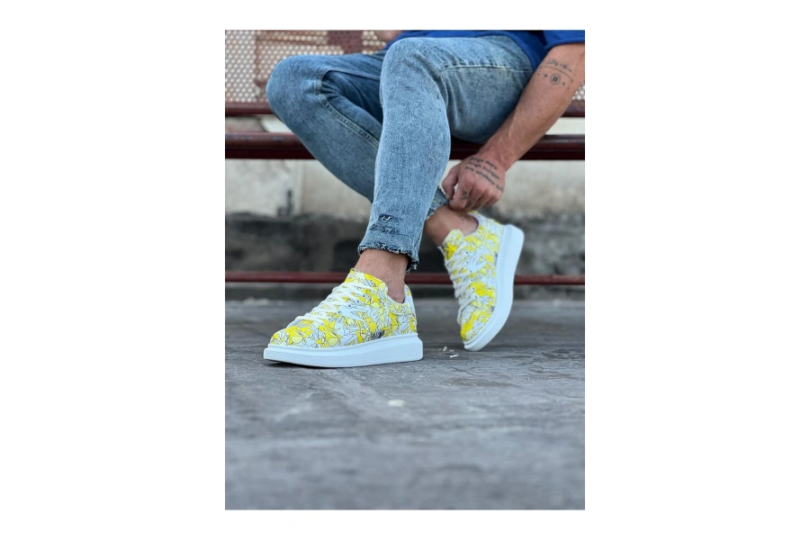 Shoecide Wg501 Sarı Cok Boyalı Erkek Casual Ayakkabı