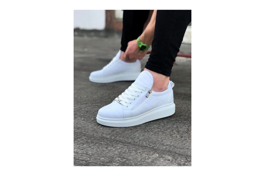 Shoecide Wg502 Beyaz Kapitone Erkek Casual Ayakkabı