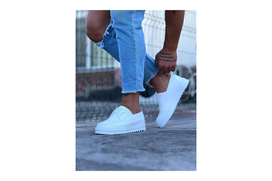 Shoecide Wg506 Beyaz Erkek Saraclı Casual Ayakkabı