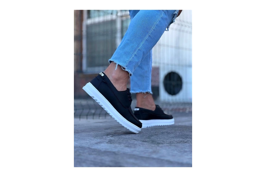 Shoecide Wg506 Siyah Erkek Saraclı Casual Ayakkabı