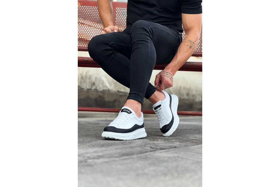 Shoecide Wg507 Beyaz Siyah Beyaz Erkek Ayakkabı