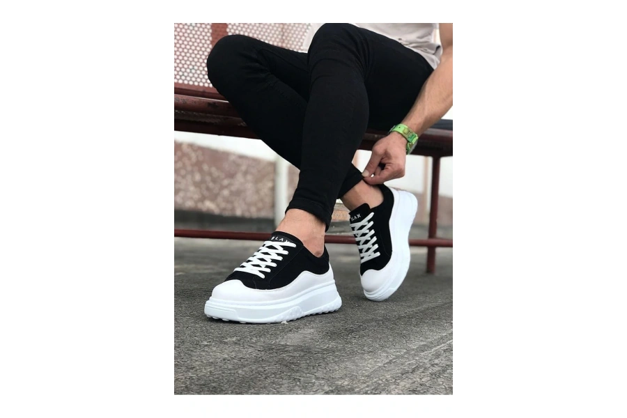 Shoecide Wg507 Beyaz Siyah Erkek Ayakkabı
