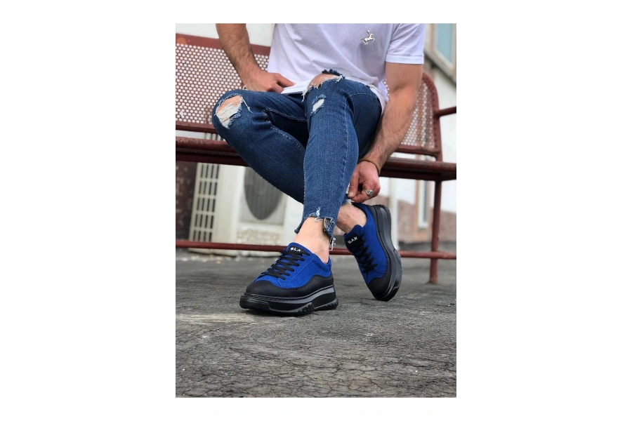 Shoecide Wg507 Kömür Mavi Erkek Ayakkabı