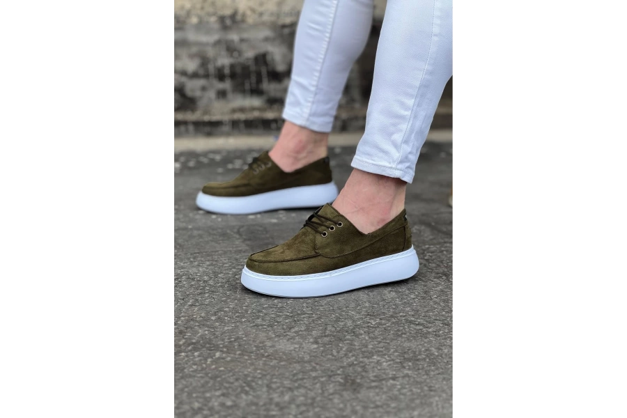 Shoecide Wg508 Haki Süet Ortopedik Taban Erkek Casual Ayakkabı