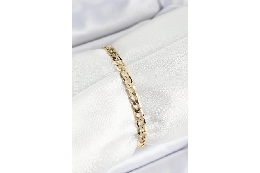 Shoecide Xuping Pirinç Klasik Ezme Zincir Model Gold Renk Kadın Bileklik