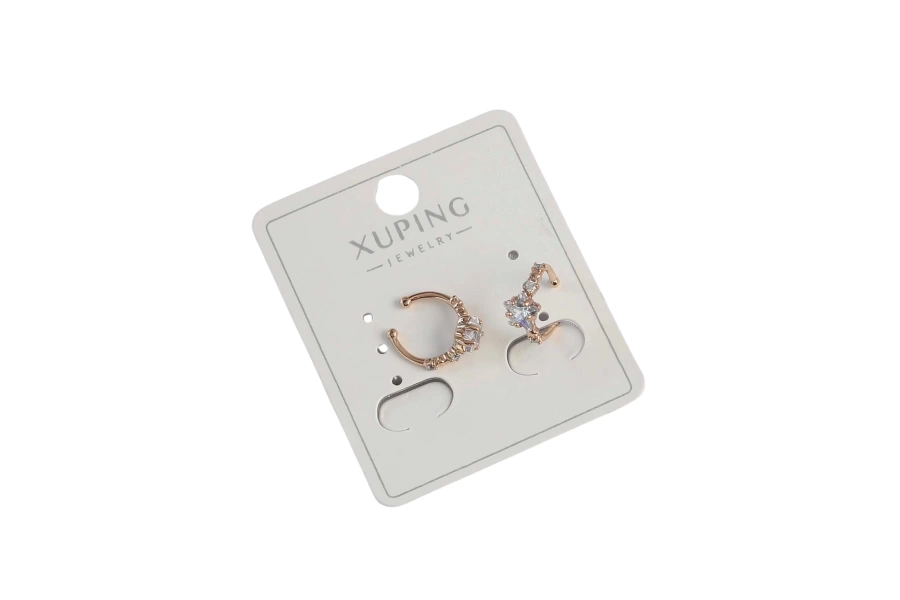 Shoecide Xuping Rose Renk Zirkon Taşlı Yıldız Model Earcuff Küpe