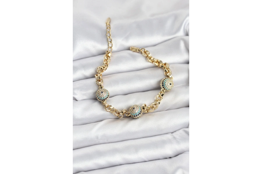 Shoecide Xuping Vıp Nazarlı Gold Renk Bileklik