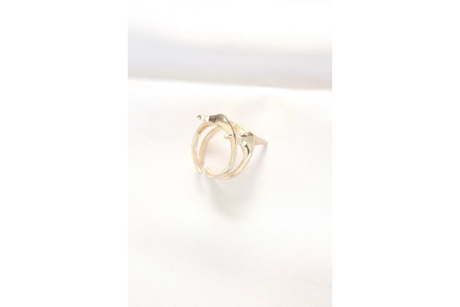 Shoecide Yıldız Model Gold Renk Ayarlanabilir Yüzük