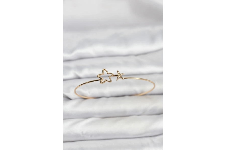 Shoecide Yıldız Model Gold Renk Bileklik