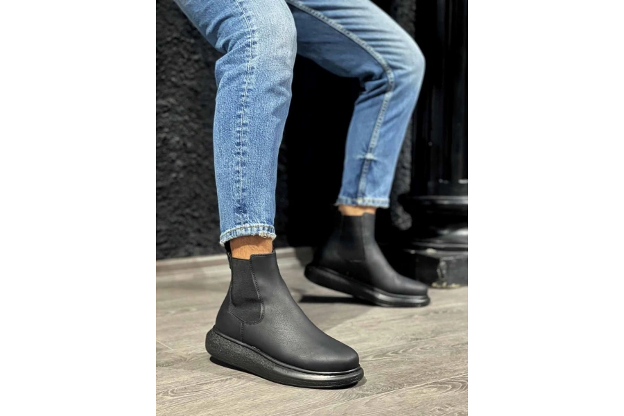 Shoecide Yüksek Taban Ayakkabı 111 Siyah (siyah Taban)