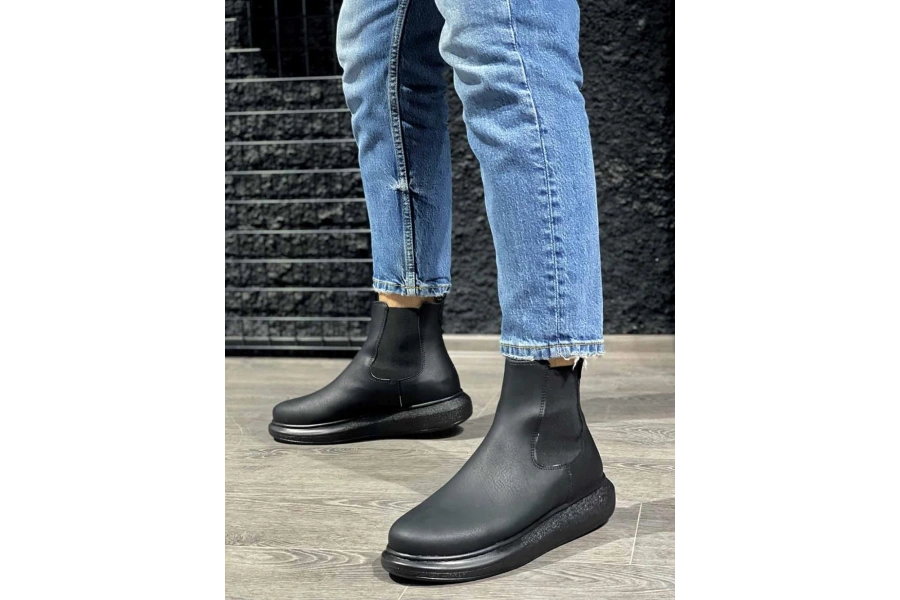 Shoecide Yüksek Taban Ayakkabı 111 Siyah (siyah Taban)