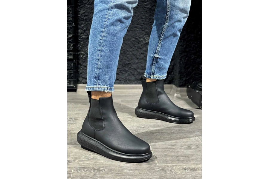 Shoecide Yüksek Taban Ayakkabı 111 Siyah (siyah Taban)