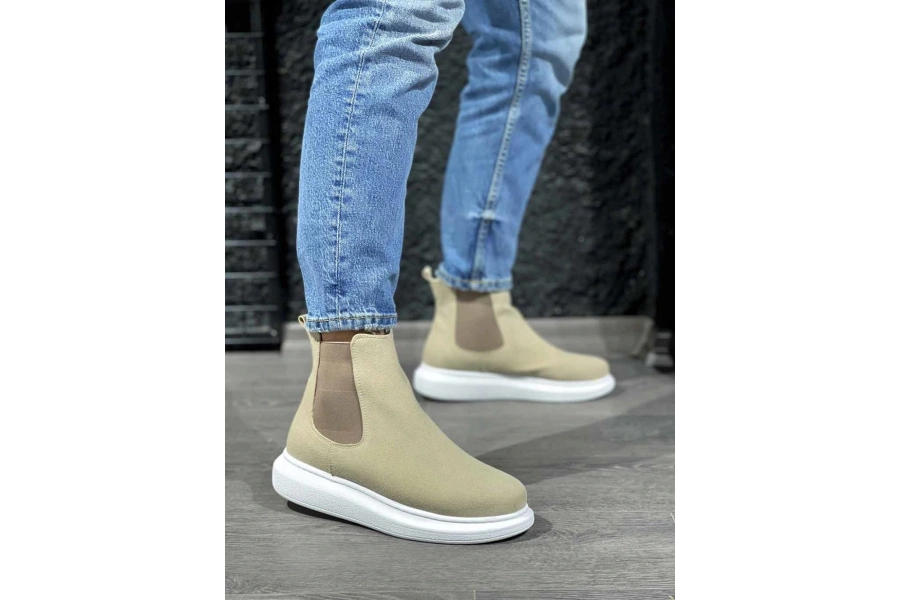 Shoecide Yüksek Taban Ayakkabı 111 Vizon Süet