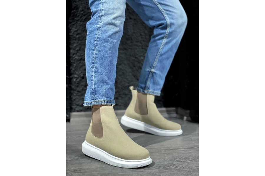 Shoecide Yüksek Taban Ayakkabı 111 Vizon Süet