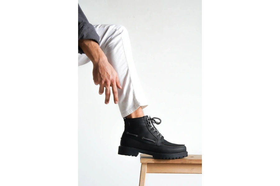 Shoecide Yüksek Taban Ayakkabı B-020 Siyah (siyah Taban)