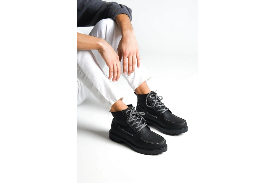 Shoecide Yüksek Taban Ayakkabı B-020 Siyah (siyah Taban)