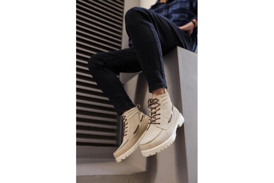 Shoecide Yüksek Taban Ayakkabı B-020 Taş