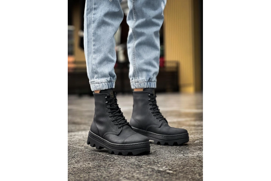 Shoecide Yüksek Taban Ayakkabı B-023 Siyah (siyah Taban)