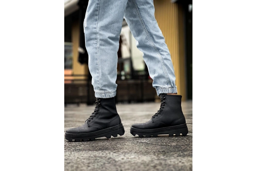 Shoecide Yüksek Taban Ayakkabı B-023 Siyah (siyah Taban)