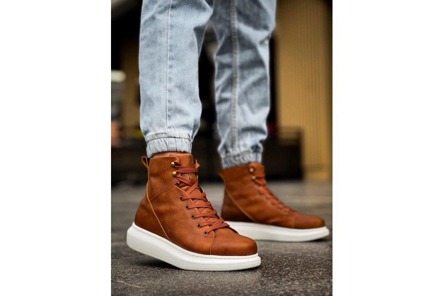 Shoecide Yüksek Taban Ayakkabı B-080 Taba