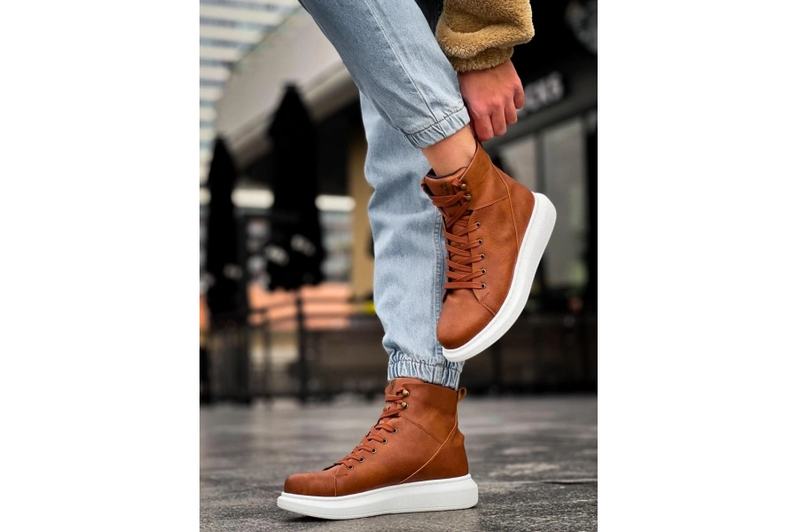 Shoecide Yüksek Taban Ayakkabı B-080 Taba