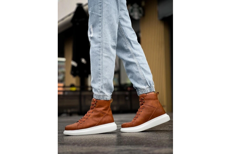 Shoecide Yüksek Taban Ayakkabı B-080 Taba