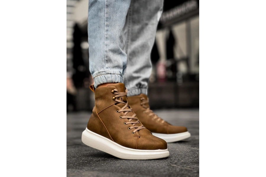 Shoecide Yüksek Taban Ayakkabı B-080 Vizon