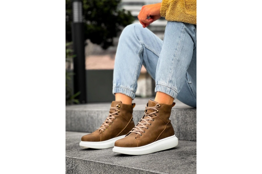 Shoecide Yüksek Taban Ayakkabı B-080 Vizon