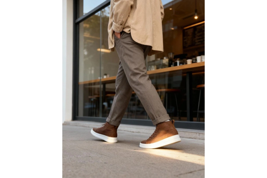 Shoecide Yüksek Taban Ayakkabı C-030 Taba Taba