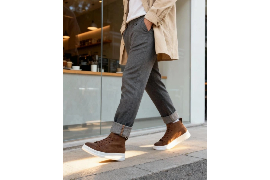 Shoecide Yüksek Taban Ayakkabı C-030 Taba Taba