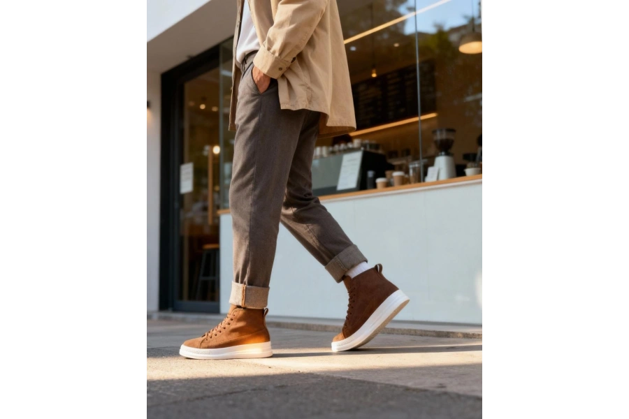 Shoecide Yüksek Taban Ayakkabı C-030 Taba Taba